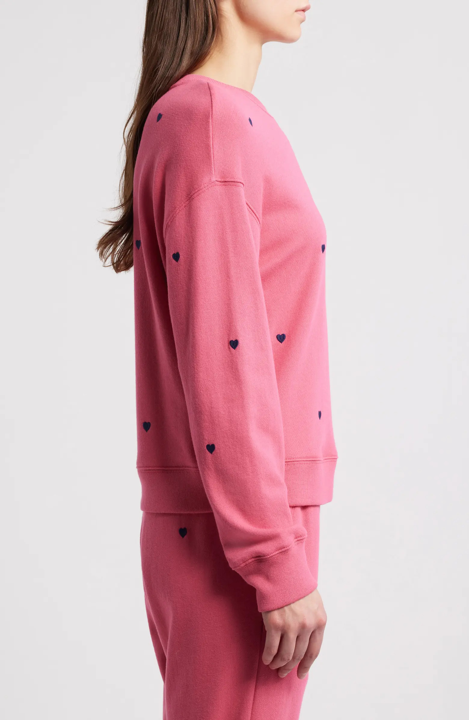 Ramona Heart Embroidered Cotton & Modal Sweatshirt | Nordstrom