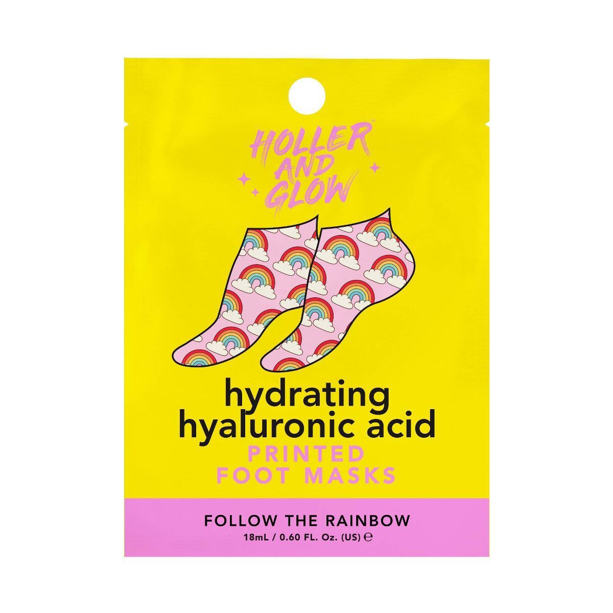 Holler and Glow Hydrating Hyaluronic Acid Rainbow Pattern Masks - 0.6 fl oz | Target