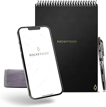 Rocketbook Smart Reusable Notebook, Flip Executive Size Spiral Notebook, Infinity Black, (6" x 8.... | Amazon (US)
