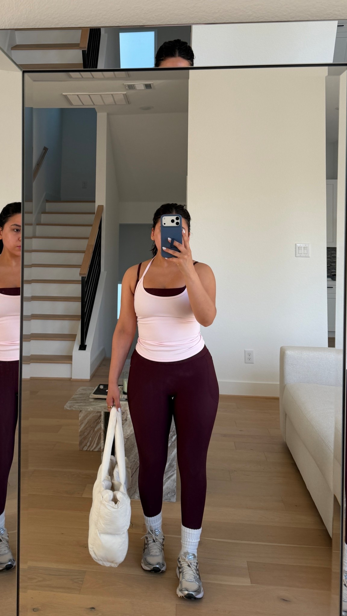 Wore to reform class!! 
Leggings: small
Sports bra: small
Tank: small
Sneakers: 6.5 women 
Grip Pilates socks 
Puffer tote bag 
Oner • gym outfit • activewear 

#LTKootd #LTKgrwm #LTKActive