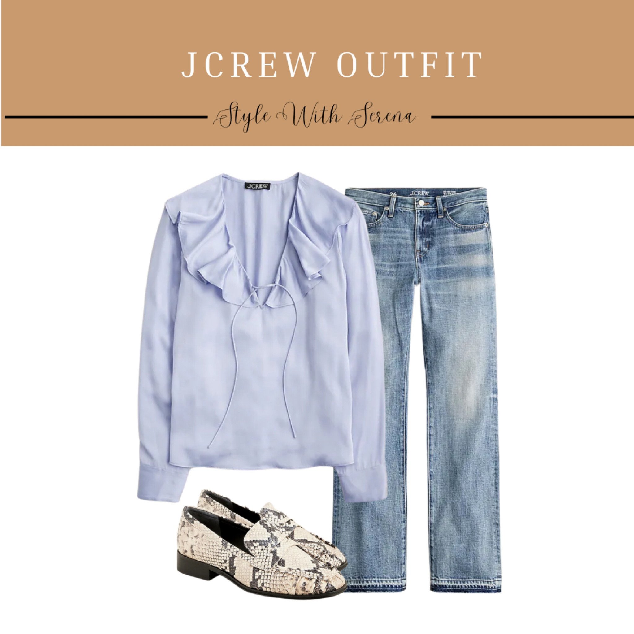 Jcrew outfit, fall outfit, teacher outfit, jeans, denim, ruffle blouse 

#LTKFindsUnder100 #LTKStyleTip #LTKOver40