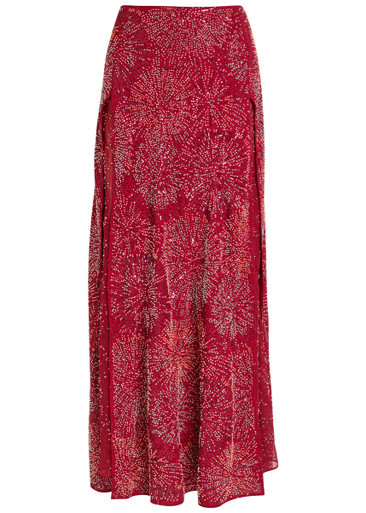Bead-embellished chiffon maxi skirt | Harvey Nichols
