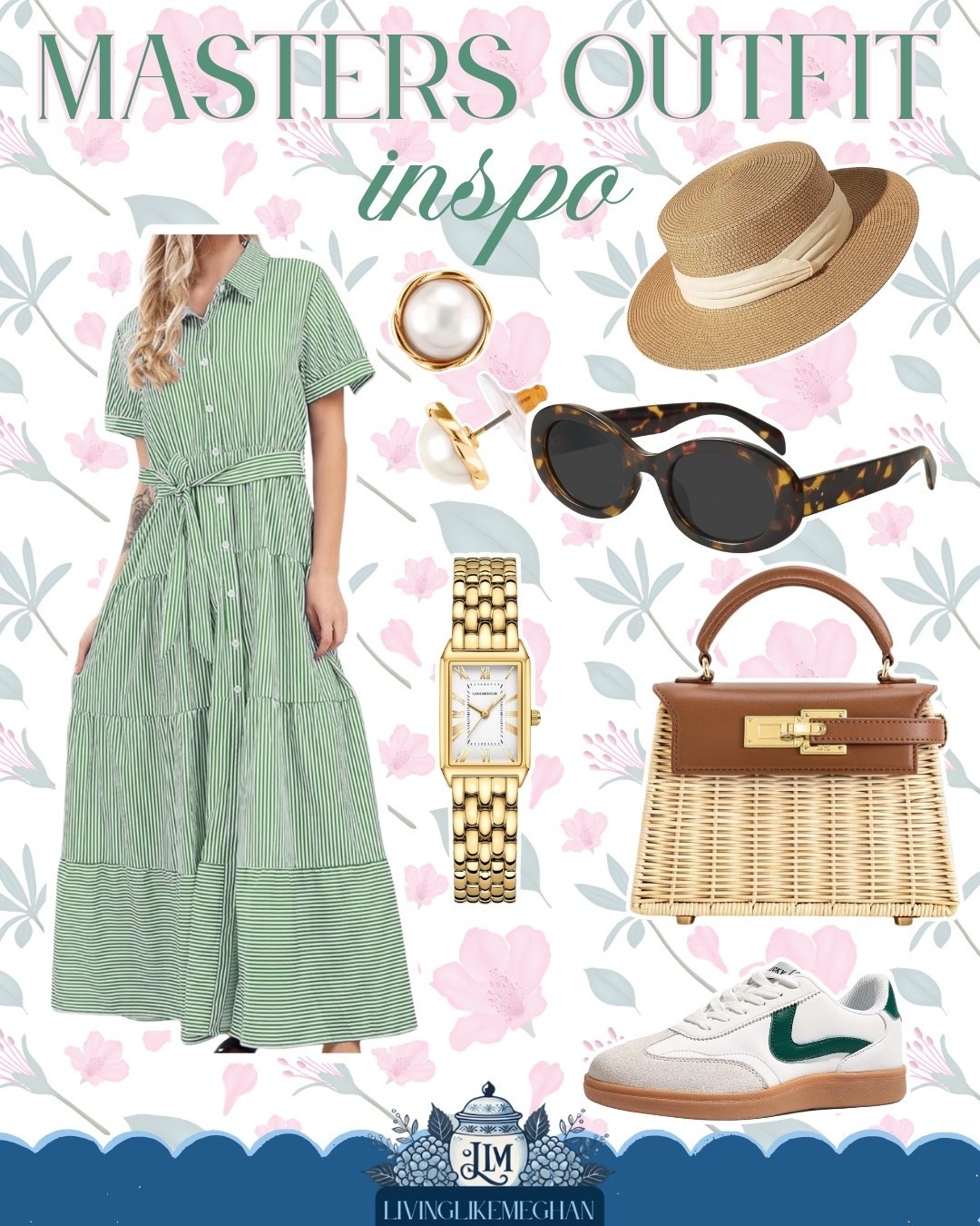 A polished Masters-inspired outfit that feels classic and effortless. ⛳🌿
The green striped dress paired with tortoise sunnies, a straw hat, wicker bag, and crisp sneakers is such an easy spectator look for a golf tournament or spring day out.

Tap to explore the pieces in this outfit!


masters spectator outfit • golf tournament outfit women • green spring dress outfit • preppy spring outfit • wicker handbag outfit • straw hat outfit idea • classic golf style • spring spectator fashion • amazon finds

#LTKootd #LTKSaleAlert #LTKSeasonal