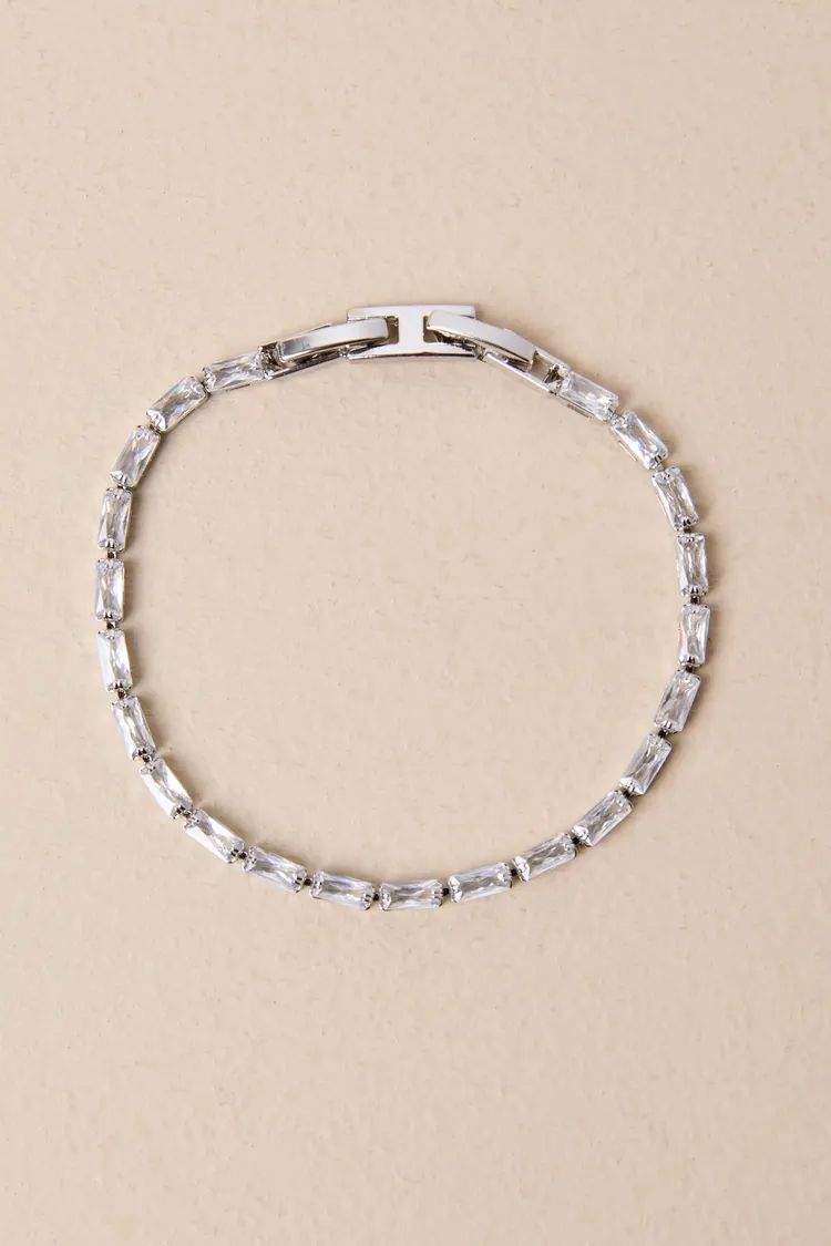Sparkling Essential Silver Rhinestone Bracelet | Lulus