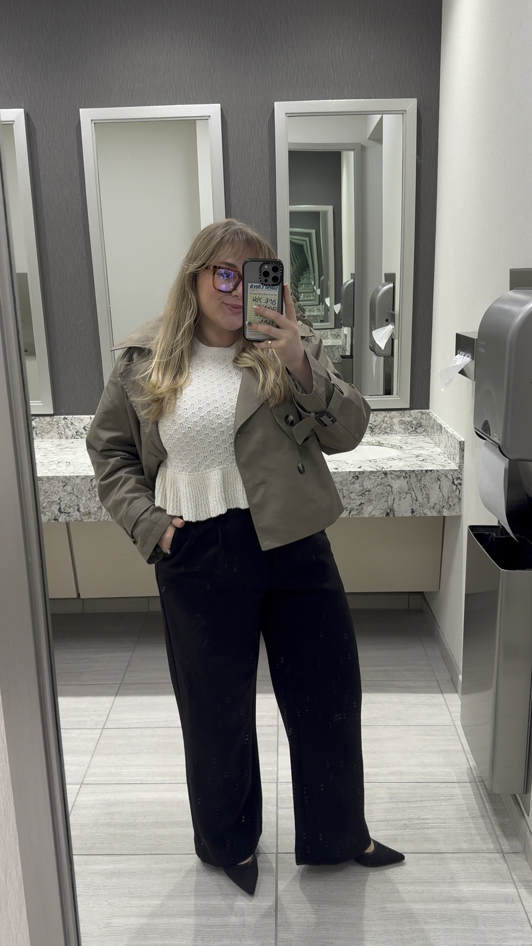 Office wear
Midsize fashion
Plus size fashion 
Size 12 fashion
Size 14 fashion
Office outfit inspo
Cropped trench coat outfit inspoo

#LTKWorkwear #LTKMidsize #LTKFindsUnder100