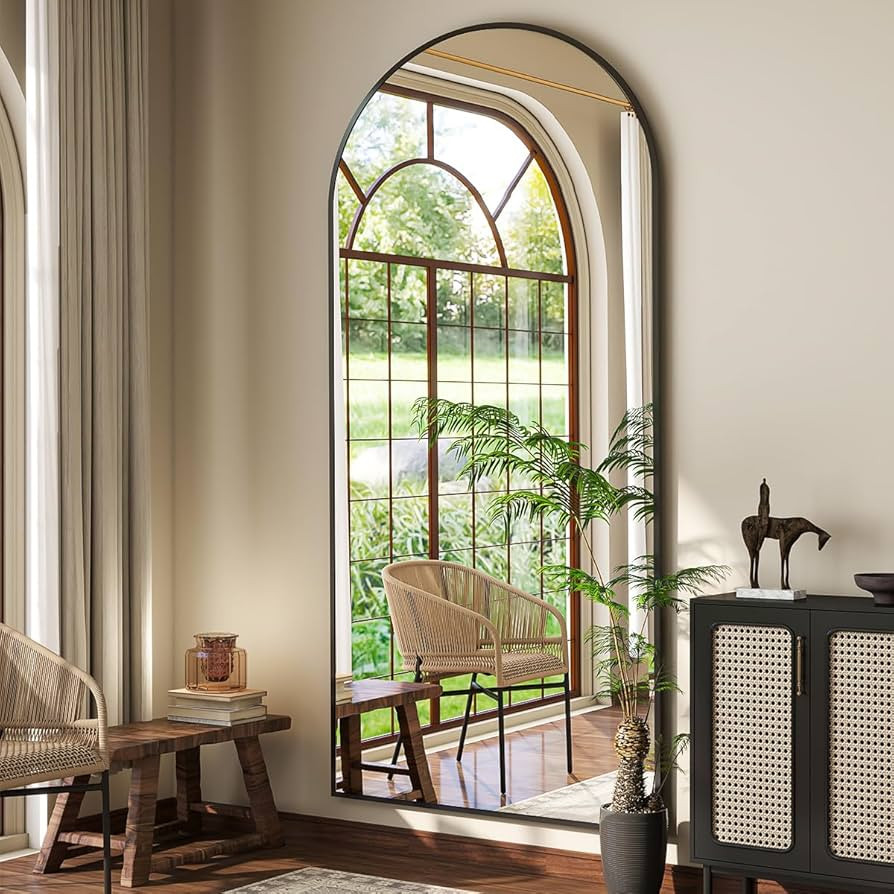 BEAUTYPEAK Arch Mirror Full Length, 76"x34" Wall Mirrors, Oversized Full Body Floor Mirror, Alumi... | Amazon (US)