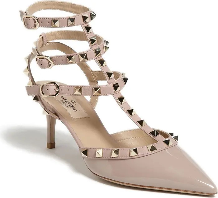 Rockstud Strappy Pointed Toe Pump (Women) | Nordstrom