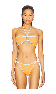 onia Palermo Bikini Top in Sunset & White from Revolve.com | Revolve Clothing (Global)