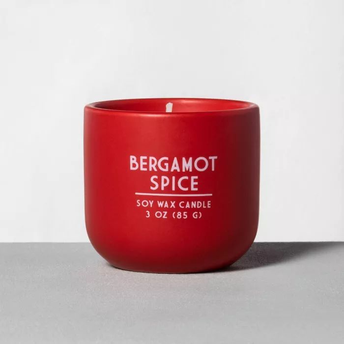 3oz Holiday Ceramic Candle Bergamot Spice - Hearth & Hand™ with Magnolia | Target