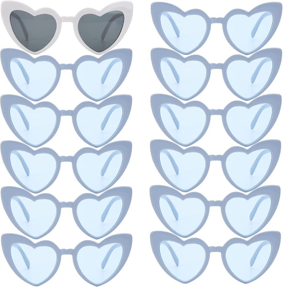 12 Pairs Bachelorette Party Sunglasses Heart Shaped Sunglasses Party Decorations Bridesmaid Propo... | Amazon (US)