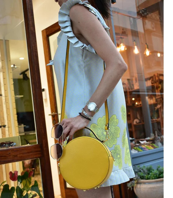 LOET Round leather crossbody bag | Etsy (UK)