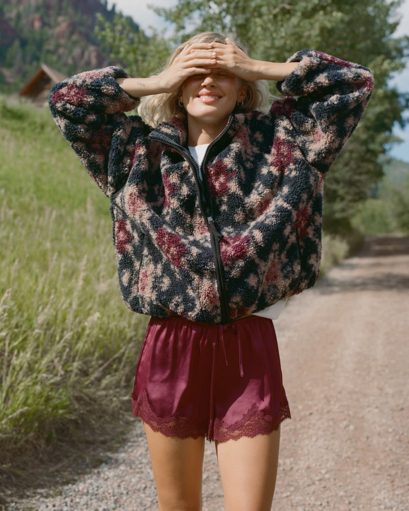 Women's Sherpa Full-Zip Jacket | Women's Tops | Abercrombie.com | Abercrombie & Fitch (US)