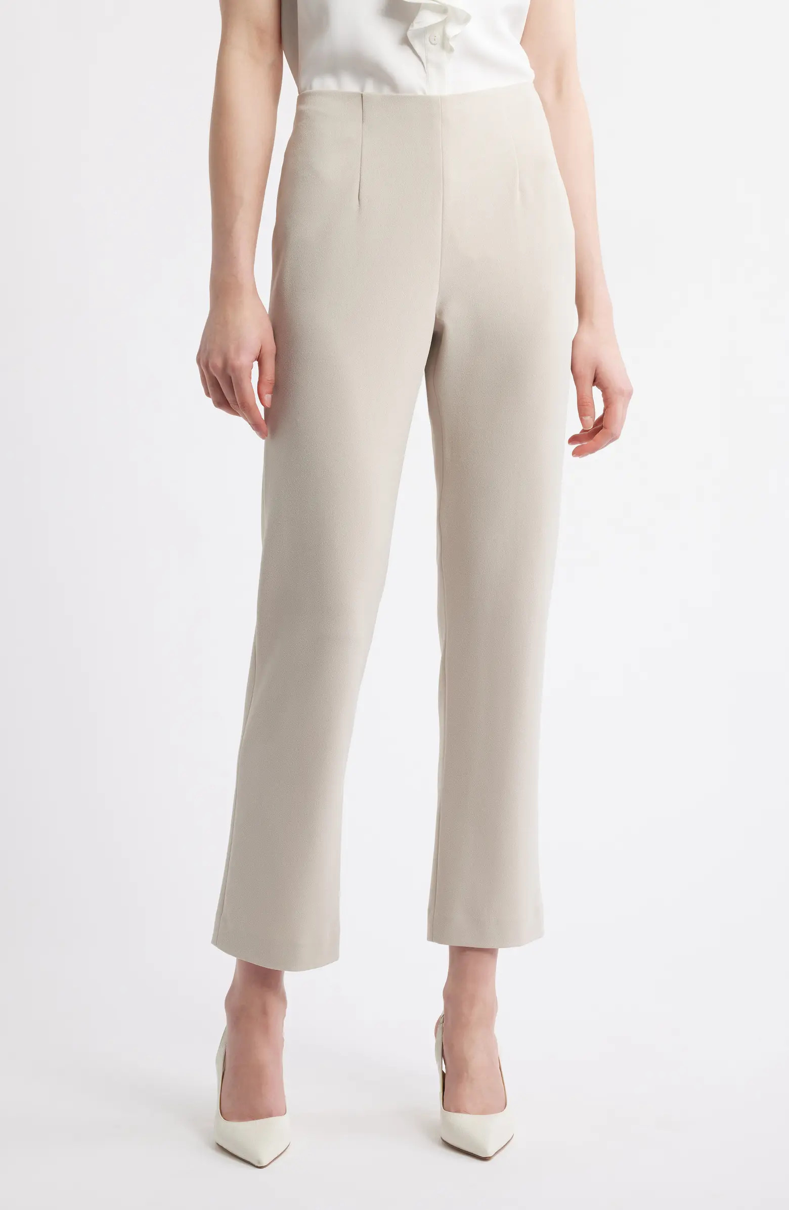 Ming Wang x Tanya Foster Deco Pintuck Crepe Pants | Nordstrom | Nordstrom