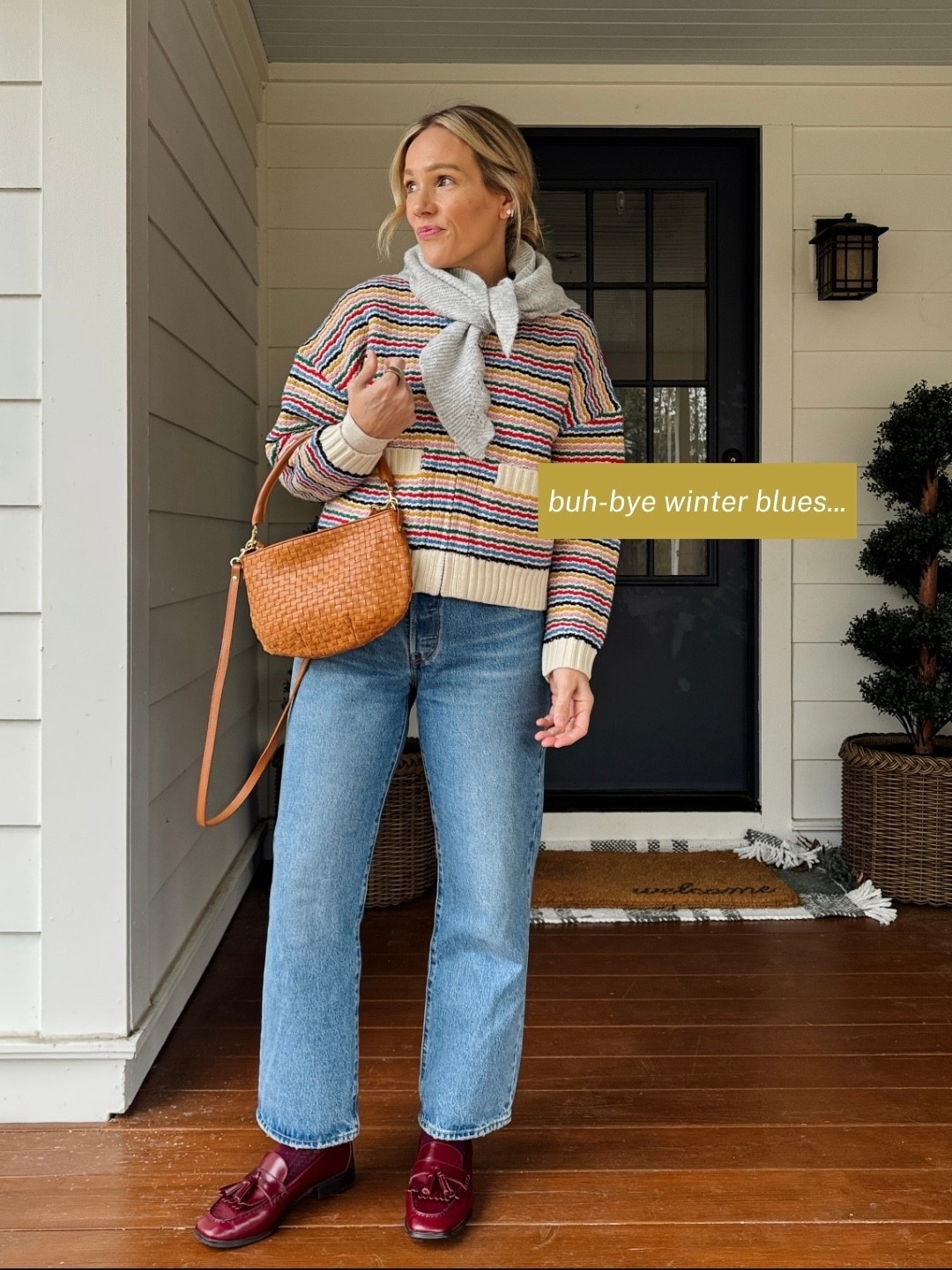 wearing my regular size 4 in Boden zip sweater jacket & ME&EM long sleeve ribbed top, color is cream melange ~ Levi's 501 90's are amazing and just over $100, wearing my regular size ankle length (5'3") ~ J.Crew loafers are currently sold out but linked a few new arrivals ~ Clare V Petite Moyen Messenger bag comes with double straps, Anthropologie scallop scaf also linked the Sezane that is gorgeous ~ eby underwear size up to medium ~ merit flush balm on lips & cheeks in LeBonBon ~ xo, Claire

#LTKootd #LTKSeasonal #LTKOver40