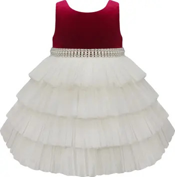 AMERICAN PRINCESS Velvet Tiered Mesh Party Dress | Nordstromrack | Nordstrom Rack