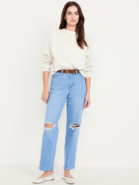 High-Waisted OG Loose Ripped Jeans | Old Navy (US)