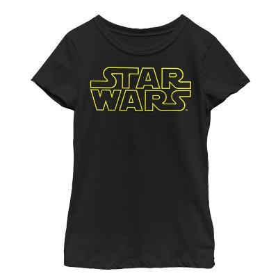 Girl's Star Wars Movie Logo  T-Shirt - Black - Medium | Target