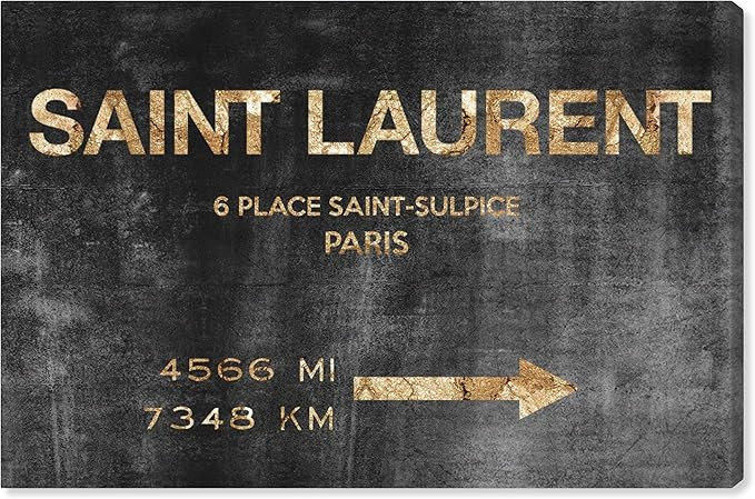 Oliver Gal Fashion and Glam Modern Canvas Wall Art Saint Sulpice Road Sign Ready to Hang Home Dec... | Amazon (US)