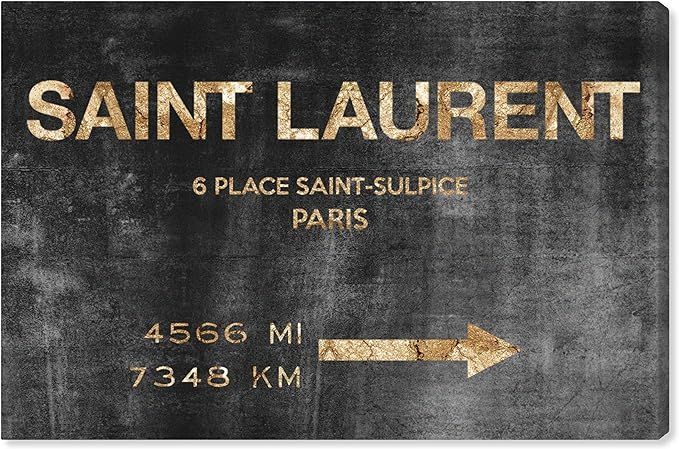 Oliver Gal Fashion and Glam Modern Canvas Wall Art Saint Sulpice Road Sign Ready to Hang Home Dec... | Amazon (US)