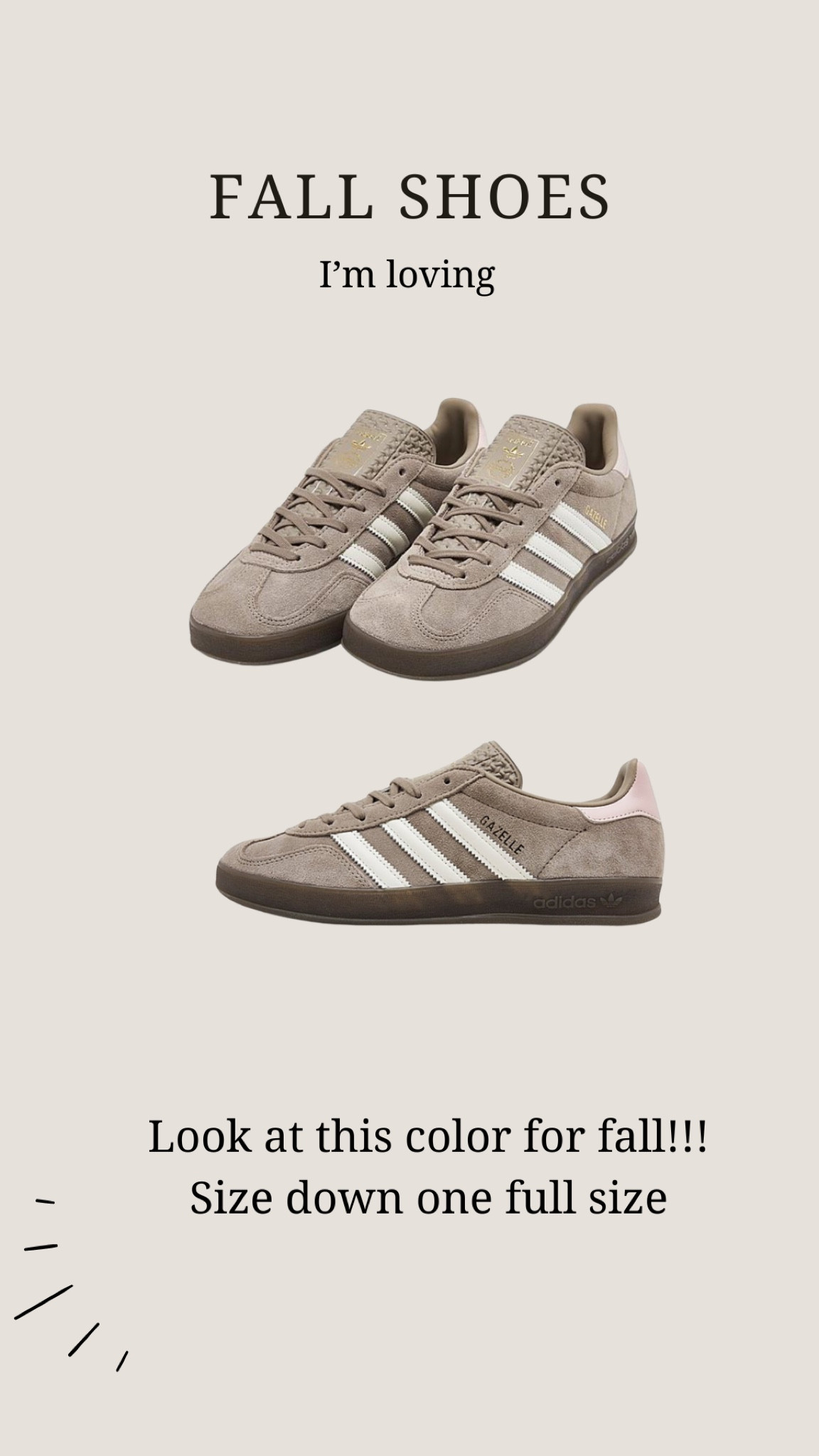 The new adidas you need for fall!! Size down one size 

#LTKBacktoSchool #LTKSeasonal #LTKShoeCrush