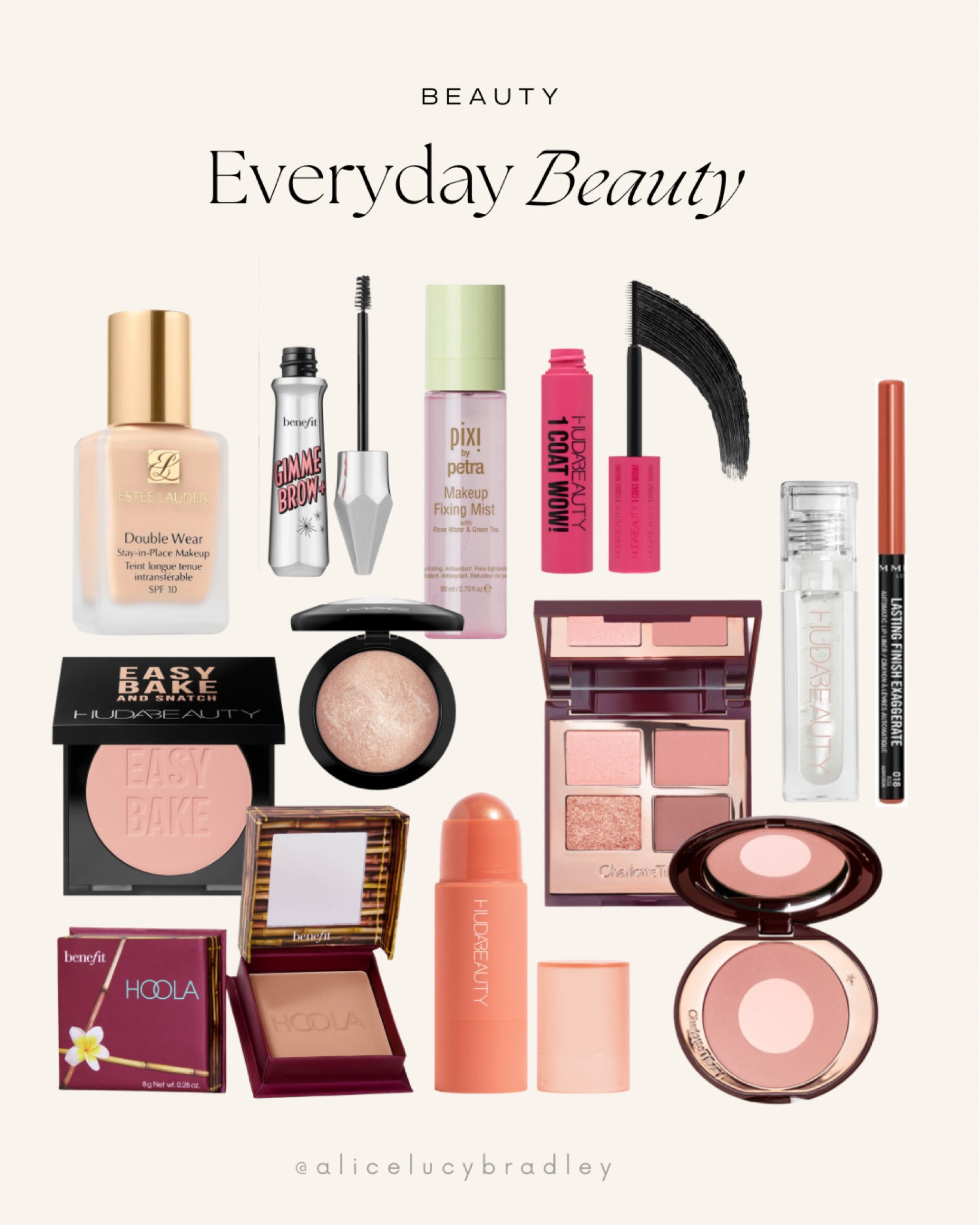 Everyday Makeup 💄 Estée Lauder double wear, Huda Beauty, Charlotte Tilbury, Pillow Talk, Benefit Hoola, bronzer, blush, mascara, glossy, lipgloss, brow products, everyday makeup, daily look, makeup essentials, minimal makeup 

#LTKbeauty #LTKuk #LTKeurope