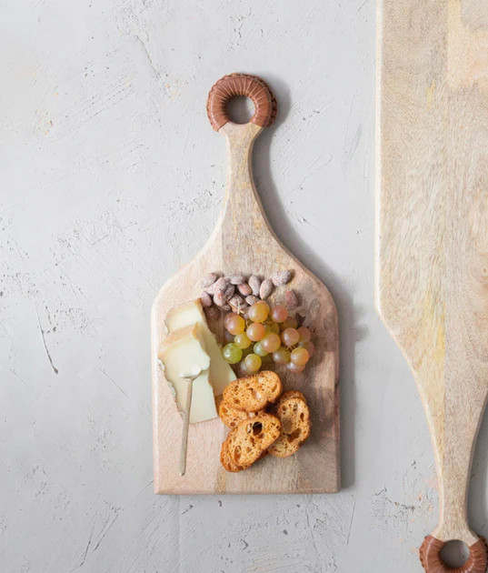 Burton Wood Board with Leather Handles, Short | Pepper + Vetiver