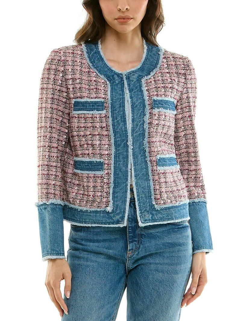Nanette Lepore Women's Tweed Denim Jacket, Sizes S-XL | Walmart (US)