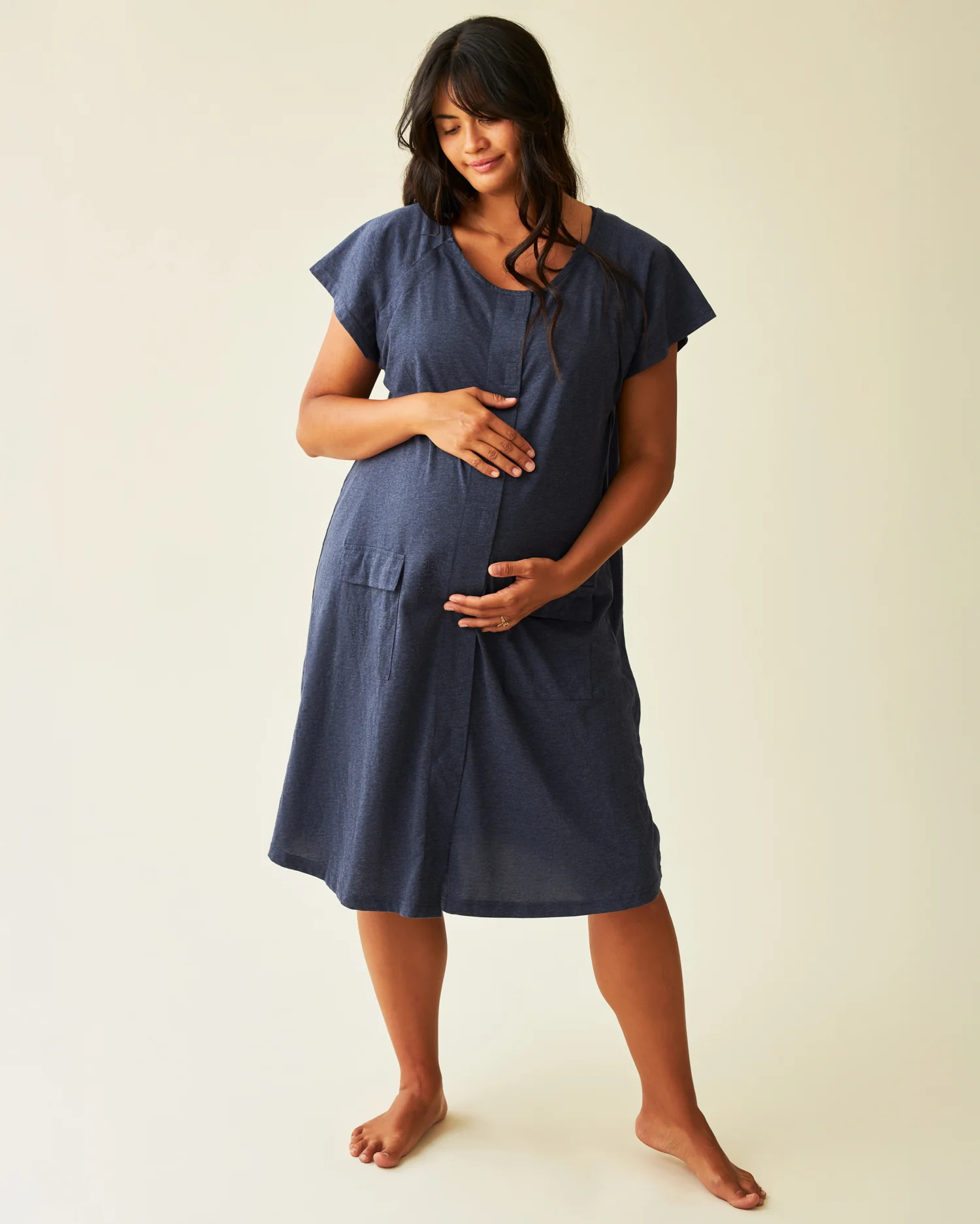 Universal Labor & Delivery Gown | Navy Heather - Kindred Bravely | Kindred Bravely