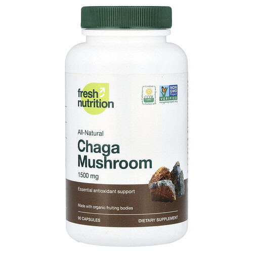 Fresh Nutrition, Chaga Mushroom, 90 Capsules (500 mg per Capsule) | iHerb