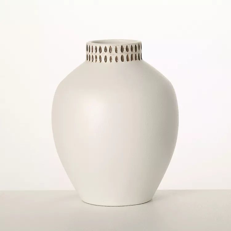 New! Ivory Etched Ceramic Urn Vase | Kirkland's Home