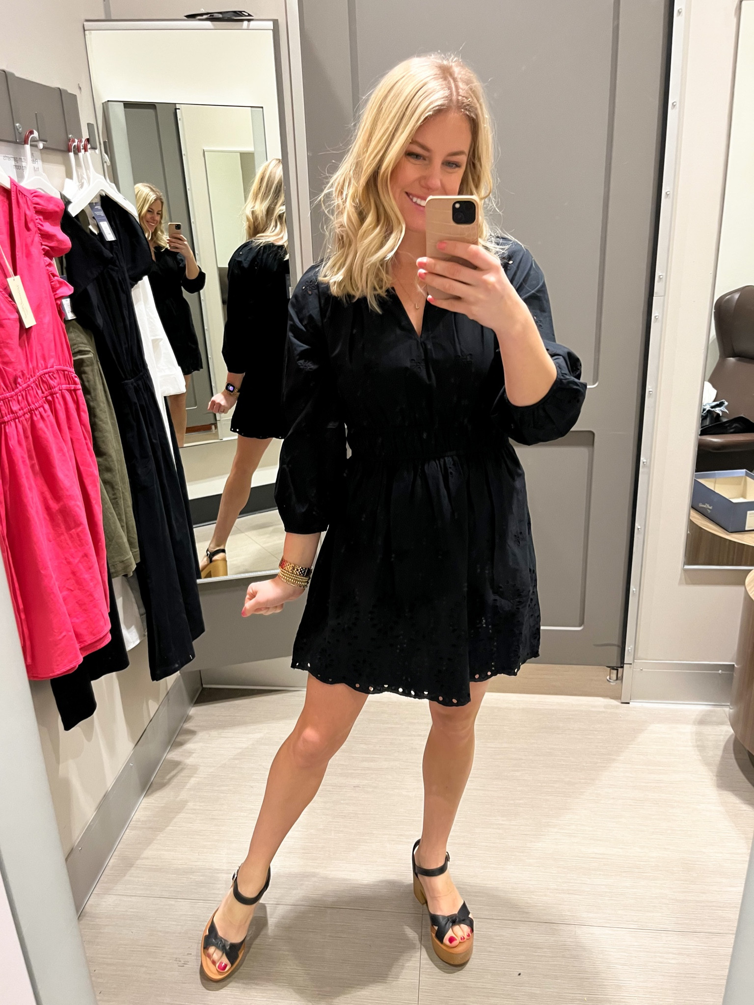 This eyelet Dress is gorgeous and it’s available in 4 colors! Wearing size XS

#LTKworkwear #LTKSeasonal #LTKunder50