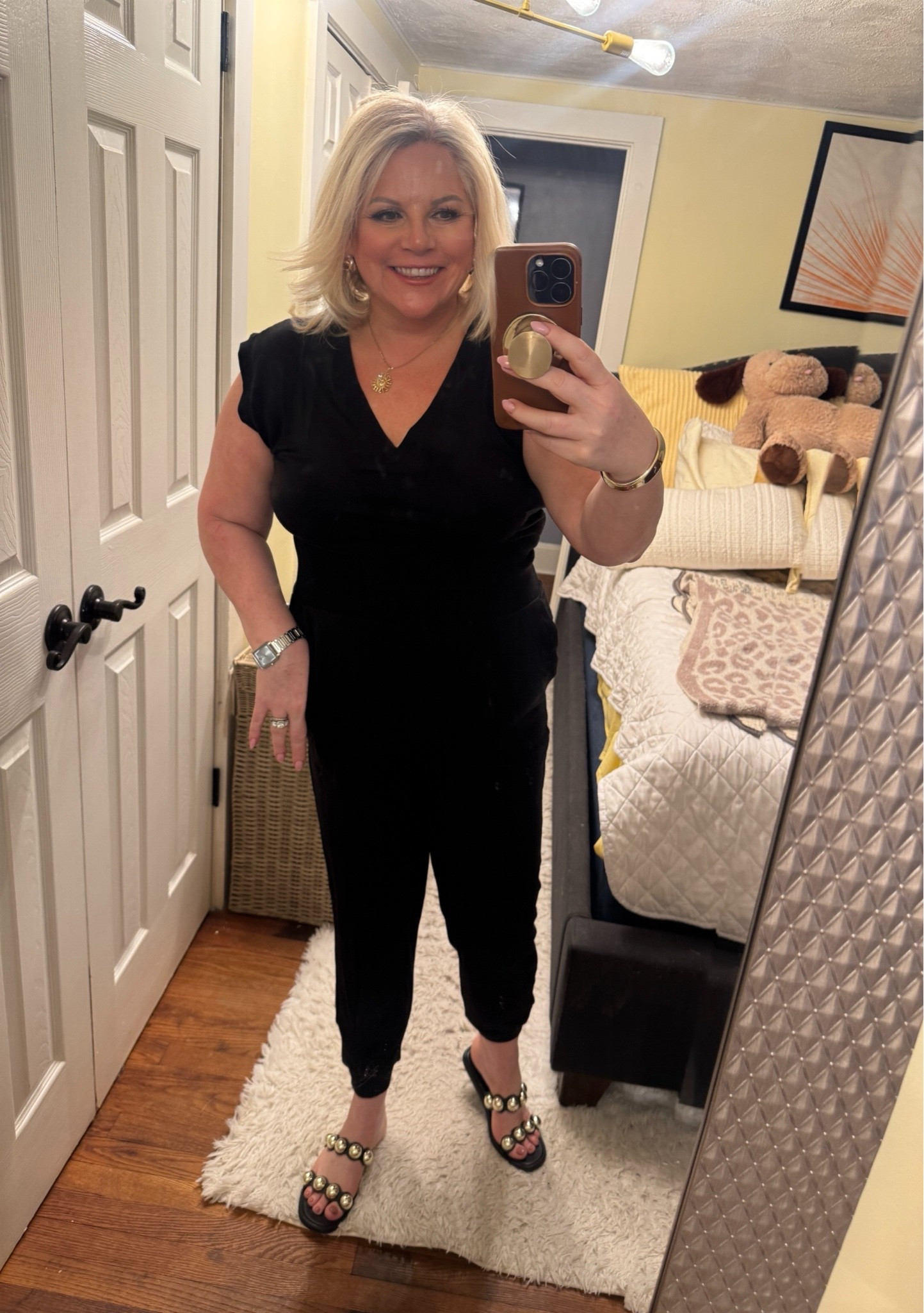 Labor Day weekend is cooking (😢)
If you have plans for a weekend getaway, let me suggest this Karen Kane sleeveless travel jumper.
It's really like you are wearing pajamas without looking like you are wearing pajamas. Super comfortable, can be dressed up or down.
Toss on a denim jacket and you have a nice fall transition outfit.

Travel outfit, early fall out, vacation outfit

#LTKOver40 #LTKSeasonal #LTKActive