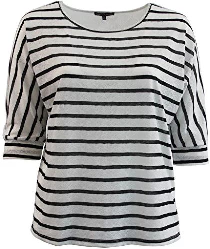 Women's Plus-Size Striped Lace Knit Top T-Shirt Blouse Tee Fashion Sweater Black 1X G160.05L | Walmart (US)