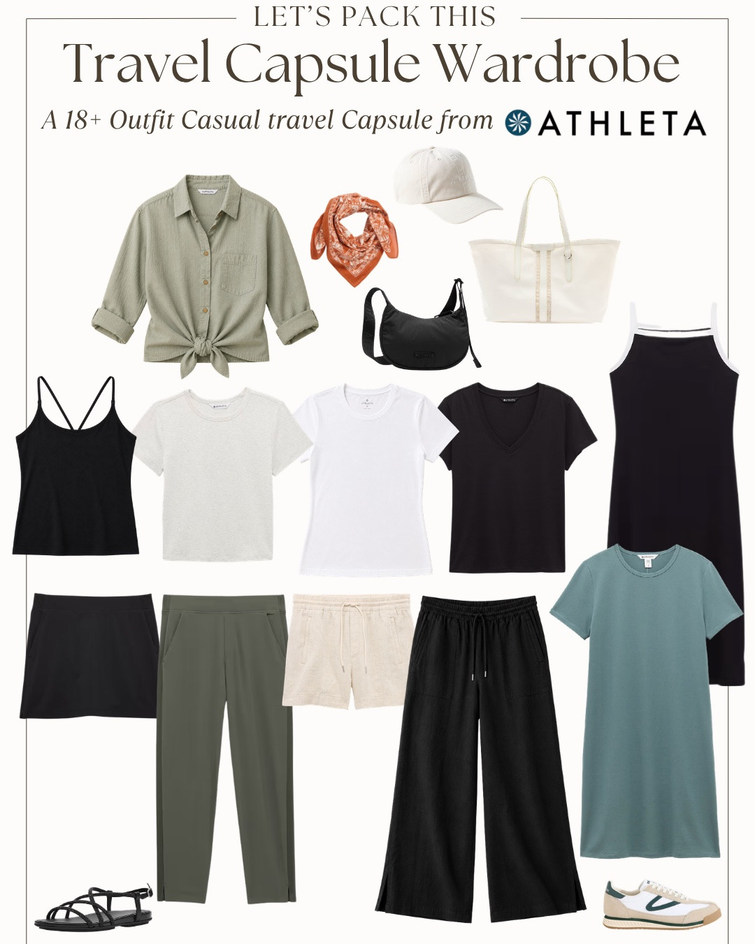 Athleta is one of my favorite brands for building a travel capsule wardrobe.

Their pieces strike a balance between comfort and polish, so they work just as well for long travel days as they do for sightseeing or a casual dinner.

I also appreciate the practical details. Many pieces are wrinkle-resistant, easy to pack, have comfortable stretch, and include thoughtful features like zippered pockets that are genuinely useful while traveling.

And one thing Athleta does especially well is fit. With sizes ranging from XXS to 3X, along with petite, regular, and tall options, it’s a brand that offers something for a wide range of body types.

#LTKOver40 #LTKTravel