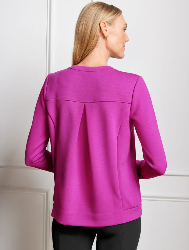 Pleated Back Modern Scuba Pullover | Talbots