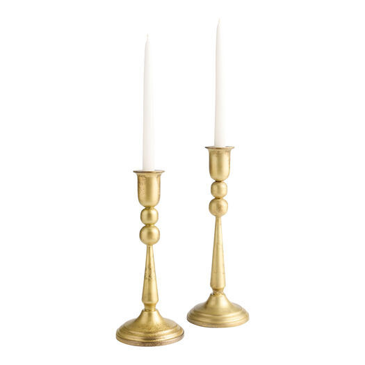 Vintage Gold Metal Taper Candle Holder by World Market | World Market