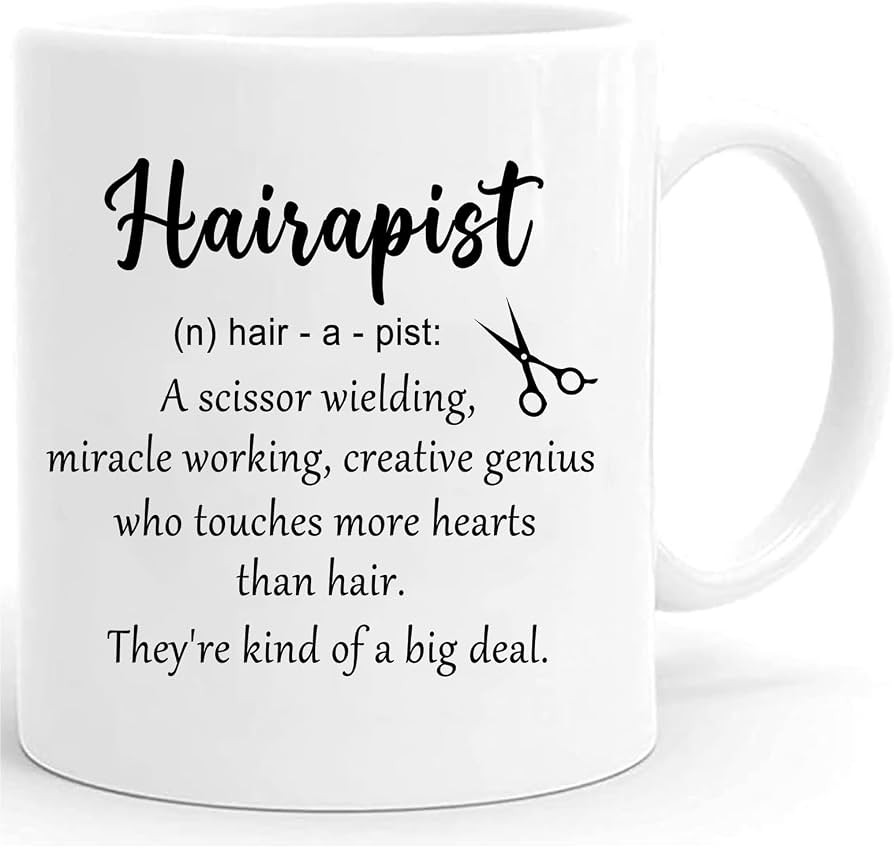 Waldeal Funny Hairapist Coffee Mug 11 Oz, Hairdresser Gifts for Women, Barber Hair Stylist Gifts ... | Amazon (US)