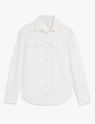 Denim Collared Shirt | Per Una | M&S | Marks & Spencer (UK)