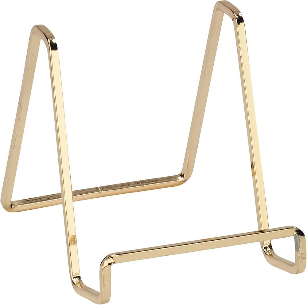 Square Metal Wire Stand, Brass Finish (4-Inch Depth) - Tabletop Easel Display - Handcrafte... | Amazon (US)