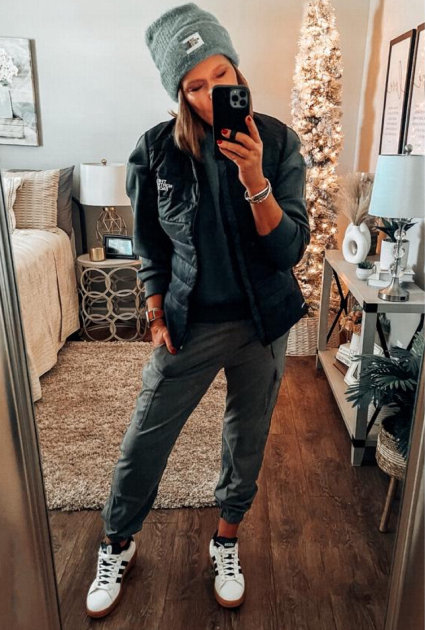 Cargo super soft joggers from Target. Crewneck soft sweatshirt from Spanx, The North Face Shelter Cove vest, Adidas sneakers ( these are men’s, be sure to get your correct size) and The North Face beanie. 

Fall outfit, winter outfit, joggers, target, thanksgiving outfit, casual outfit, target style, sneakers, gift guide, gift ideas, over 40 fashion, holiday Christmas 

#LTKsalealert #LTKfindsunder50 #LTKstyletip

#LTKStyleTip #LTKFindsUnder50 #LTKOver40