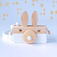 Handcrafted Wooden Toy Camera For Nursery Decor - Bunny Ornament & Imaginative Play | Etsy (US)
