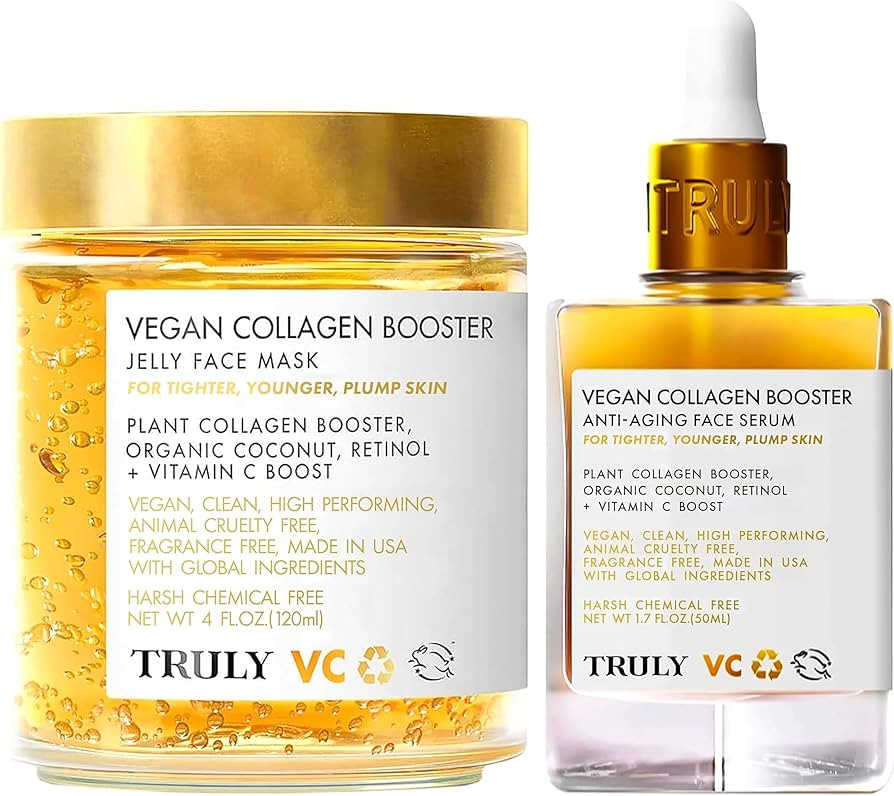 Truly - Vegan Collagen Jelly Face Mask and Vegan Collagen Anti-Aging Serum Bundle | Amazon (US)
