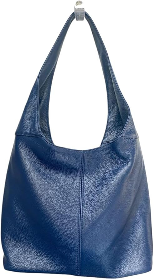 Hobo Pebbled Italian Leather Shoulder Bag – Casual Travel Tote Bag Purse | Amazon (US)