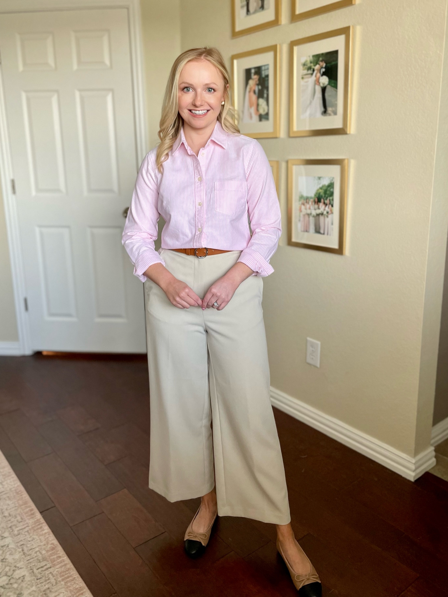 Wearing an XS in the top, S short in pants | teacher outfit, work pants, preppy outfit, cap toe flats, work pants, business casual, Oxford shirt 

#LTKFind #LTKSeasonal #LTKworkwear