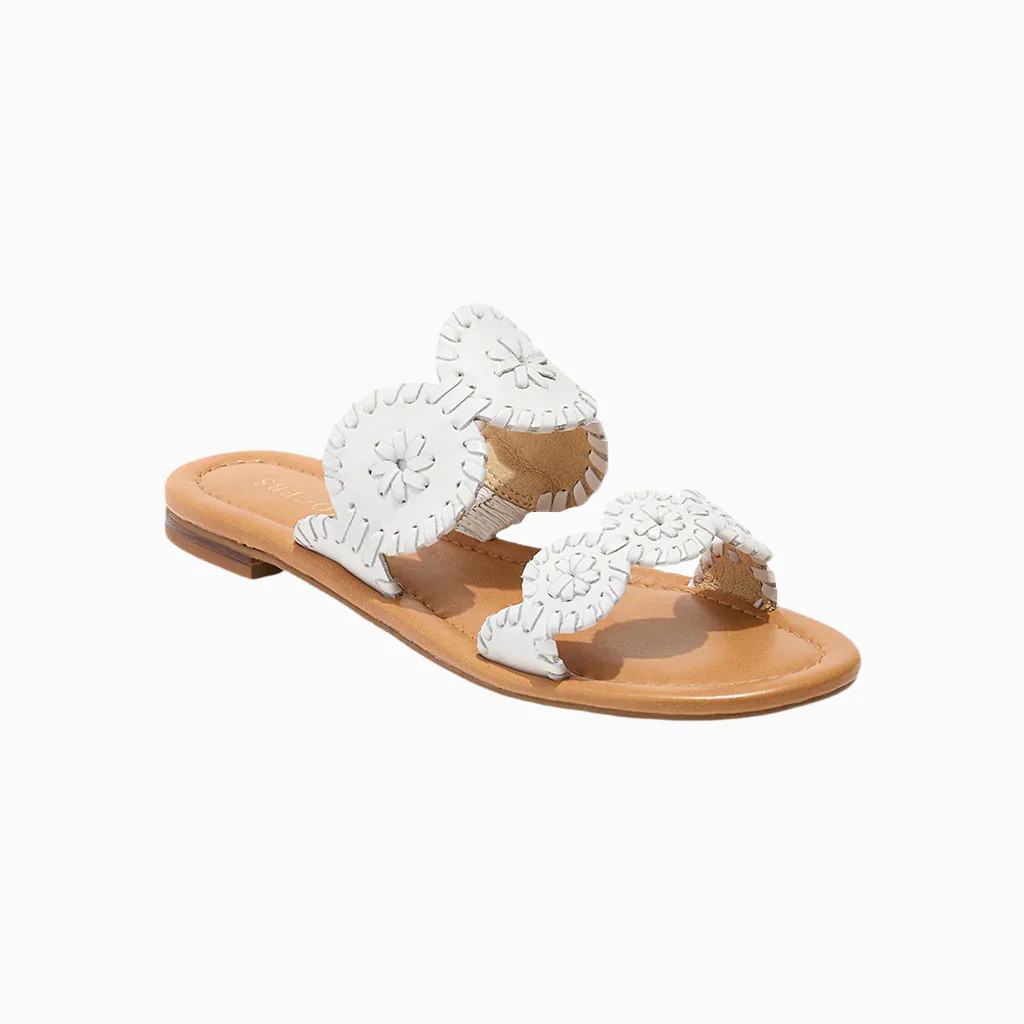 Lauren II Flat Sandal - White | Jack Rogers