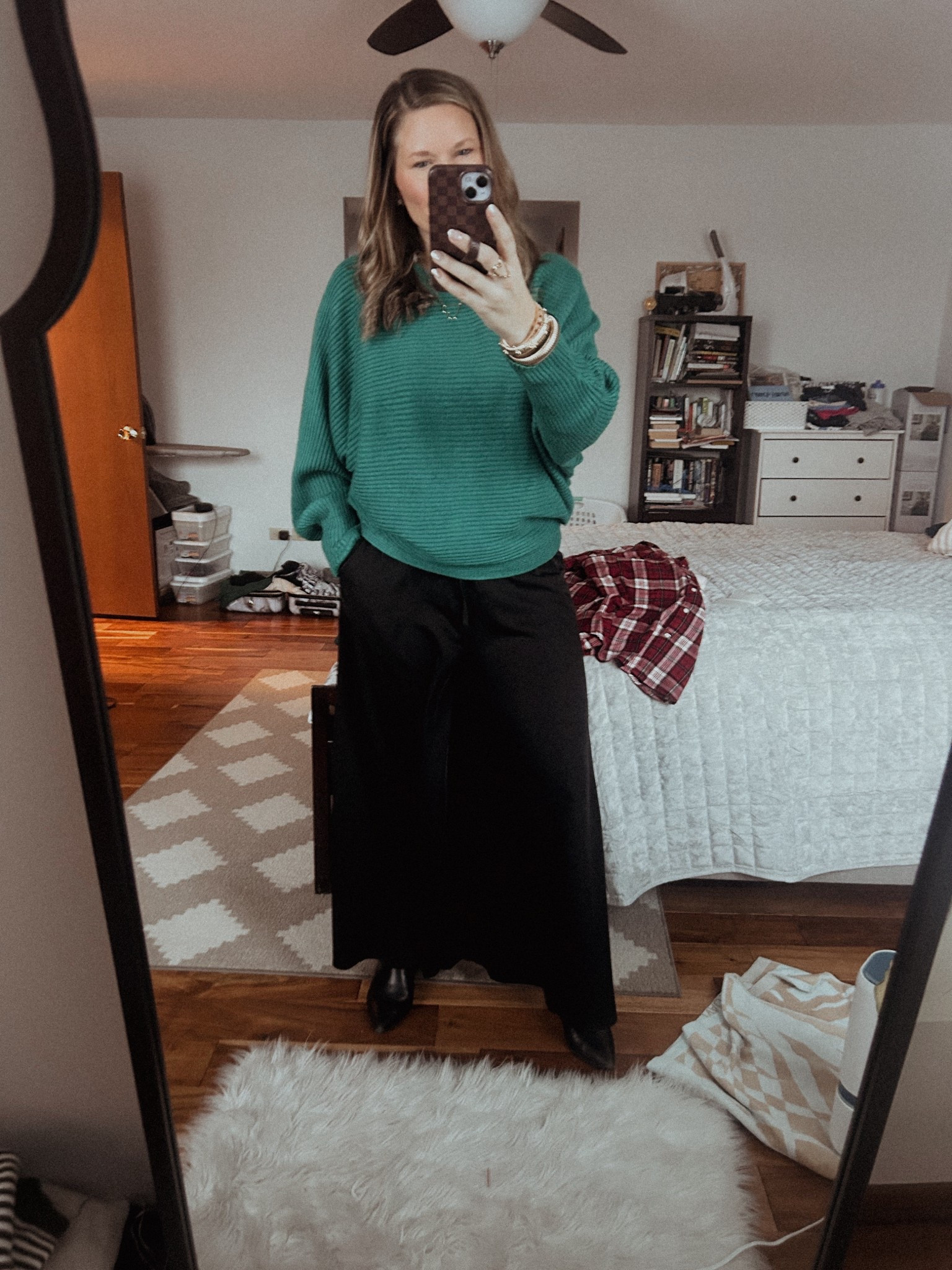 I’ve had this dolman-sleeved sweater for years and it still looks great! It comes in lots of colors and is $5 off right now! 

These wide leg satin pants are cute but were soooo full of static today! 🤦🏼‍♀️🤦🏼‍♀️

#LTKWorkwear #LTKOver40 #LTKFindsUnder50