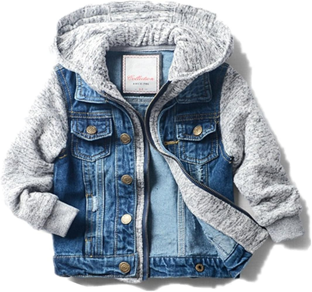 Boys' Basic Denim Trucker Jackets Children Fall Hoodies Trendy Jeans Coats | Amazon (US)