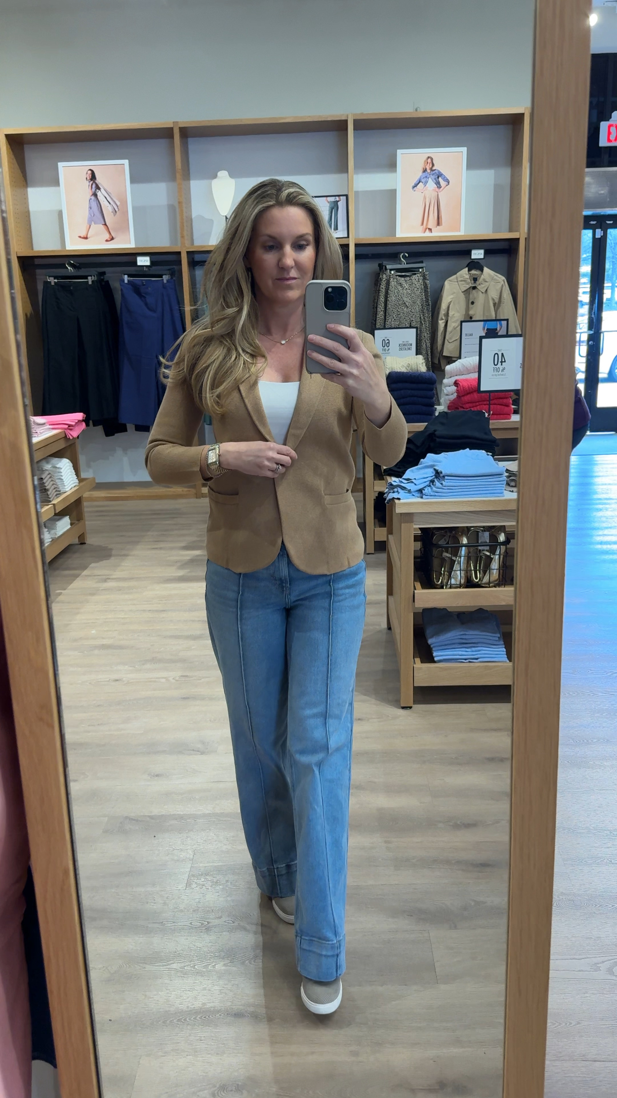 J crew factory 
Jcrew 
Sweater blazer

Size up in this as the arms are very fitted

#LTKSaleAlert #LTKOver40