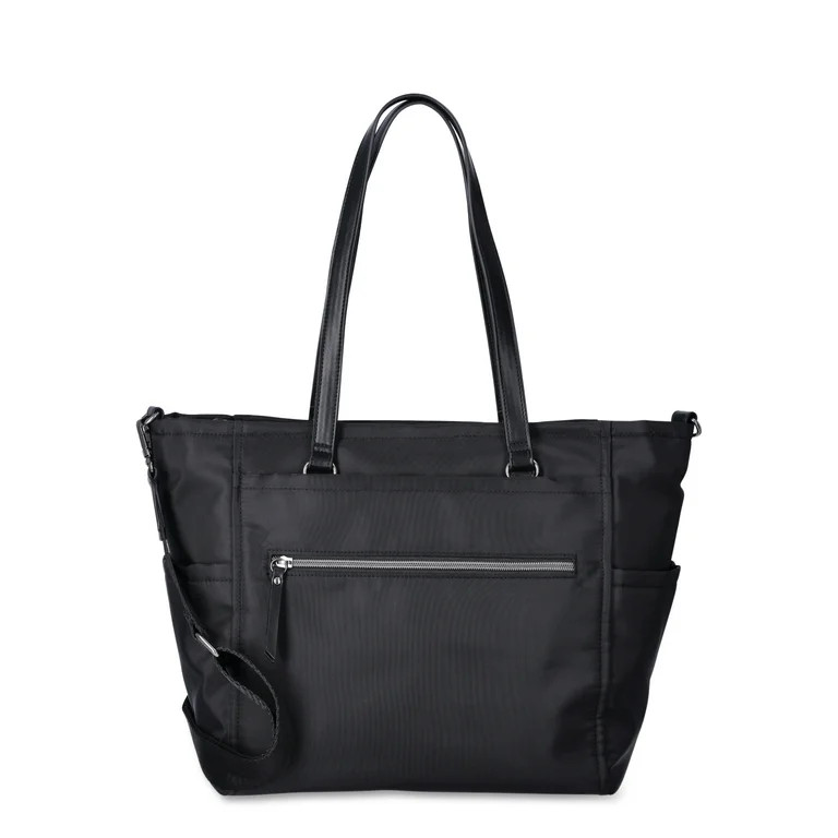 Time and Tru Women's Frankie Nylon Tote Bag, Black | Walmart (US)