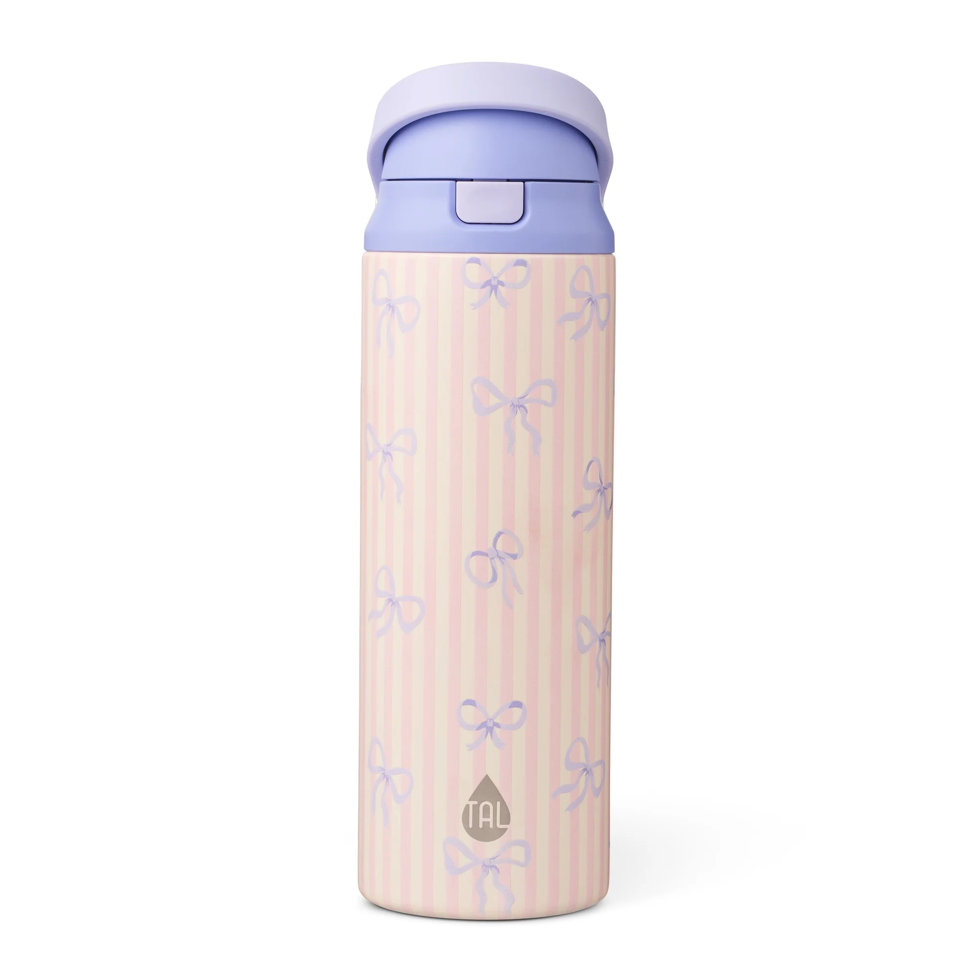 TAL 24oz Stainless Steel 2-in-1 Water Bottle with Straw and Chug Lid, Bows | Walmart (US)